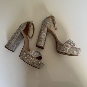 Madden Girl Silver Platform Heels